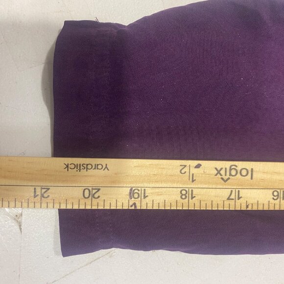 Anna & Frank Silk Button Down Top Womens Size M V-Neck Purple Blouse - Picture 11 of 12